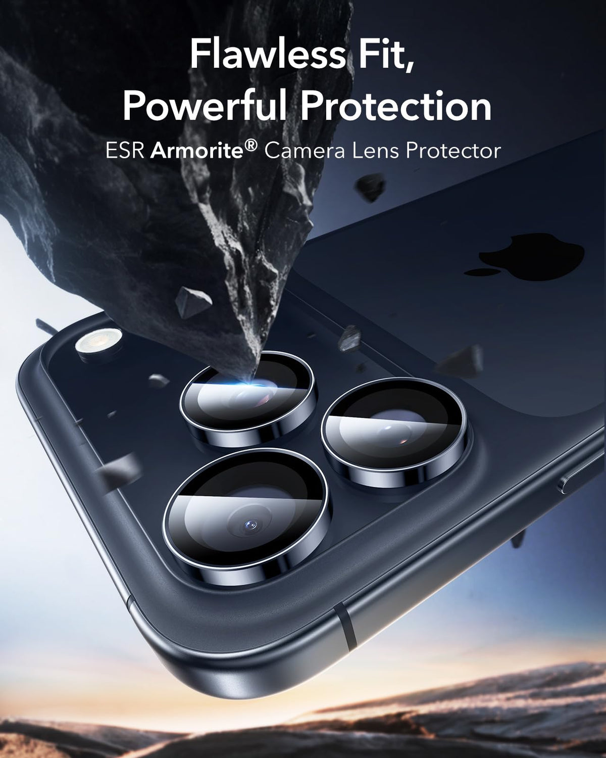 ESR for iPhone 17 Pro Max/17 Pro Camera Lens Protector, 1 Pack, Black