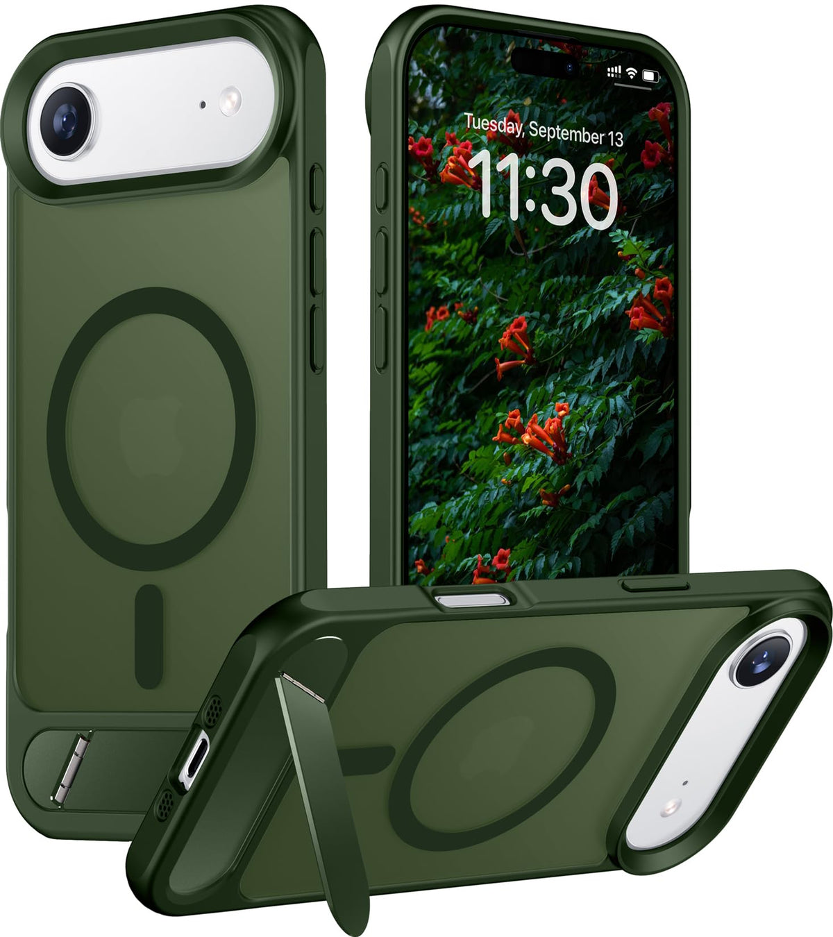 Temdan Magnetic Compatible with iPhone 16 Pro Max Case, [Built-in Invisible Kickstand][Compatible with MagSafe] [Military Grade Shockproof] Slim Translucent Matte Phone Case for iPhone 16 Pro Max 6.9"