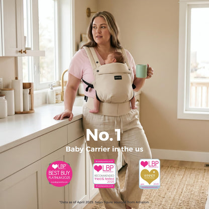 Momcozy PureHug Baby Carrier - Ergonomic, Cozy and Lightweight for 7-45 lbs