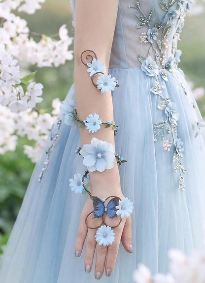 FRESHME Renaissance Fairy Floral Arm Wrap - 1 PC Elf Bracelet Mother Nature Costume Poison Ivy Costume Renfaire Accessories