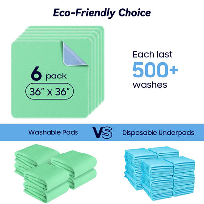 Fygrip 4 Pack 36” x 36” Extra Heavy Absorbency Washable Underpads Bed Pads