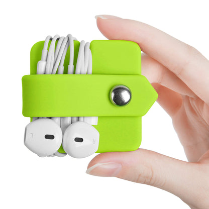 Headphone Case Cord Organizer Earbuds Holder Earphones Case Wrap Winder Headset Keeper Cord Manager Cable Organizer Black