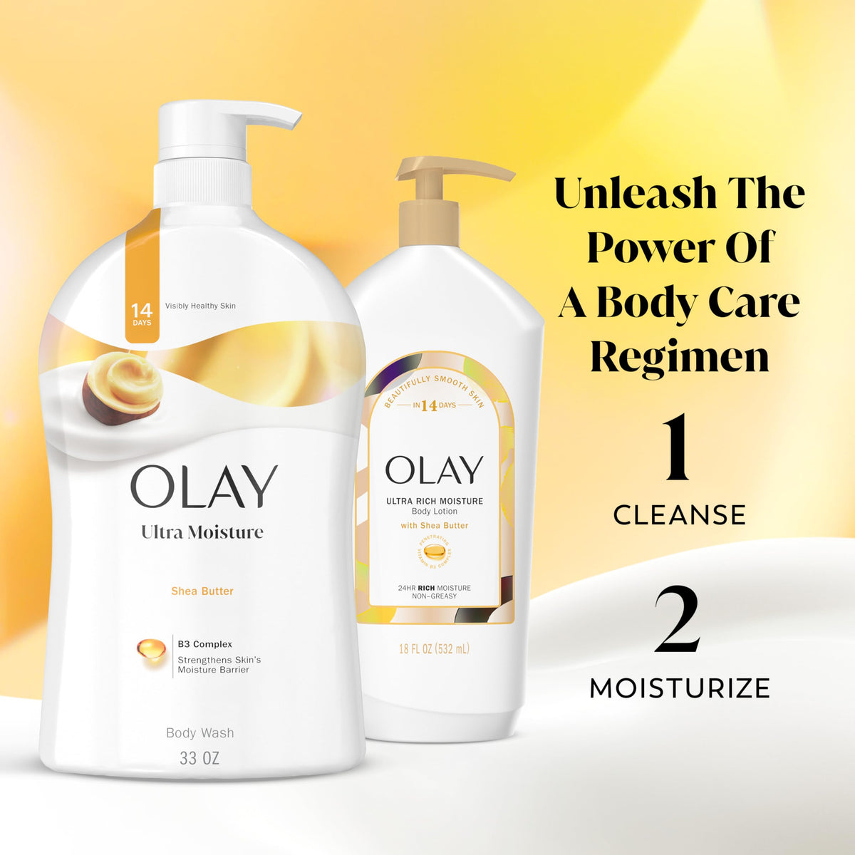 Olay Body Wash for Women, Ultra Moisture Shea Butter Scent, 35 fl oz
