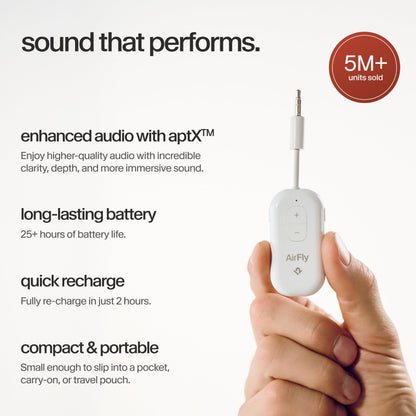 Twelve South AirFly SE, Bluetooth Wireless Audio Transmitter Adapter, White