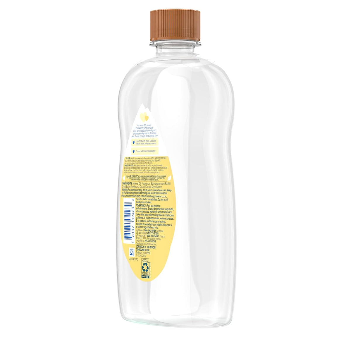 Johnson's Baby Oil with Shea & Cocoa Butter, 20 fl. oz, 6 Pack