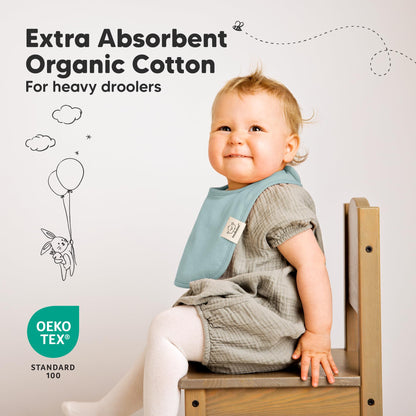 KeaBabies 8-Pack Organic Baby Bibs for Drooling and Teething (Sweet Charm)