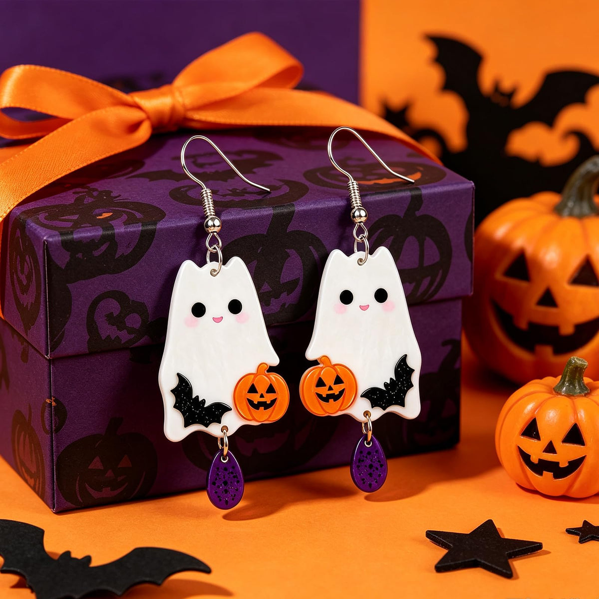 Hocus Pocus Earrings for Women Spooky Witch Halloween Pumpkin Earrings Halloween Accessories Witch Jewelry