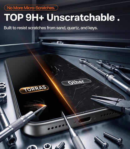 TORRAS Military-Grade Unbreakable for iPhone 18 Pro Screen Protector 2-Pack