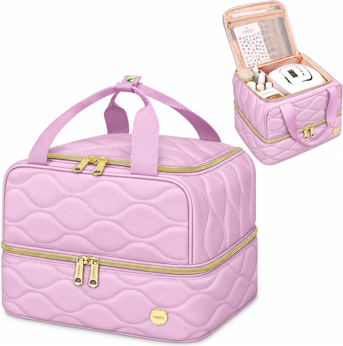 YOREPEK Nail Polish Bag Organizer Case Holds 56+ Bottles (15ml/0.5 fl.oz)
