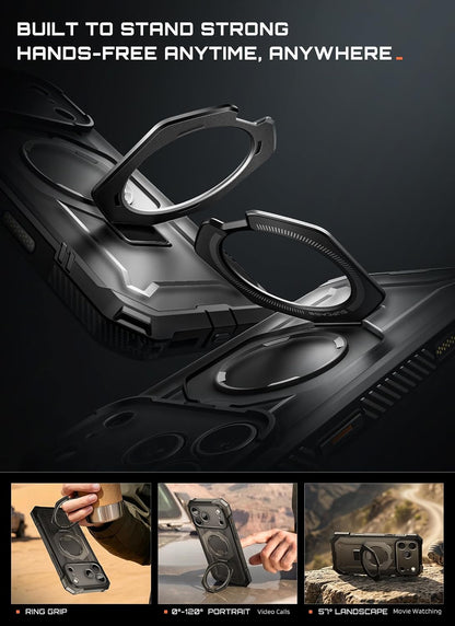 SUPCASE for iPhone 17 Case with Stand & Camera Control Button, Black
