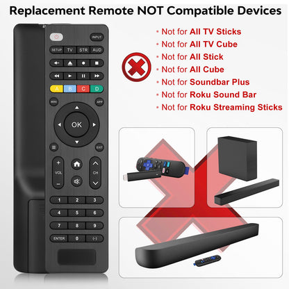 (2 Pack) Replacement Remote Control for Roku TV, for TCL Roku/Onn Roku TVs