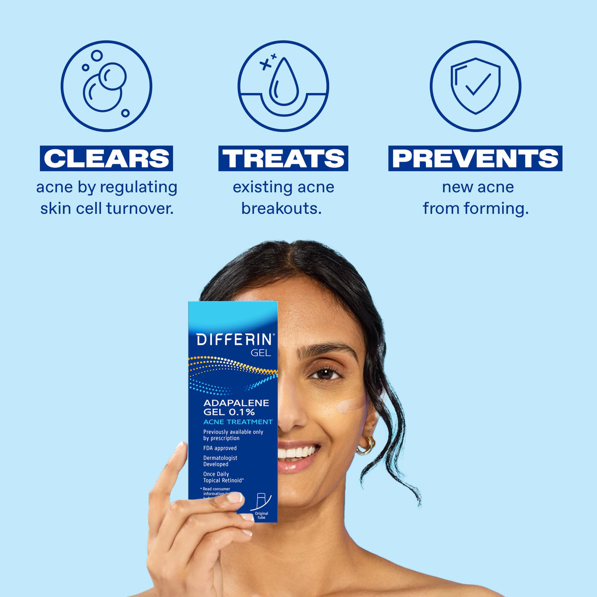 Differin Acne Retinoid Treatment Gel, 0.1% Adapalene, 15g Tube