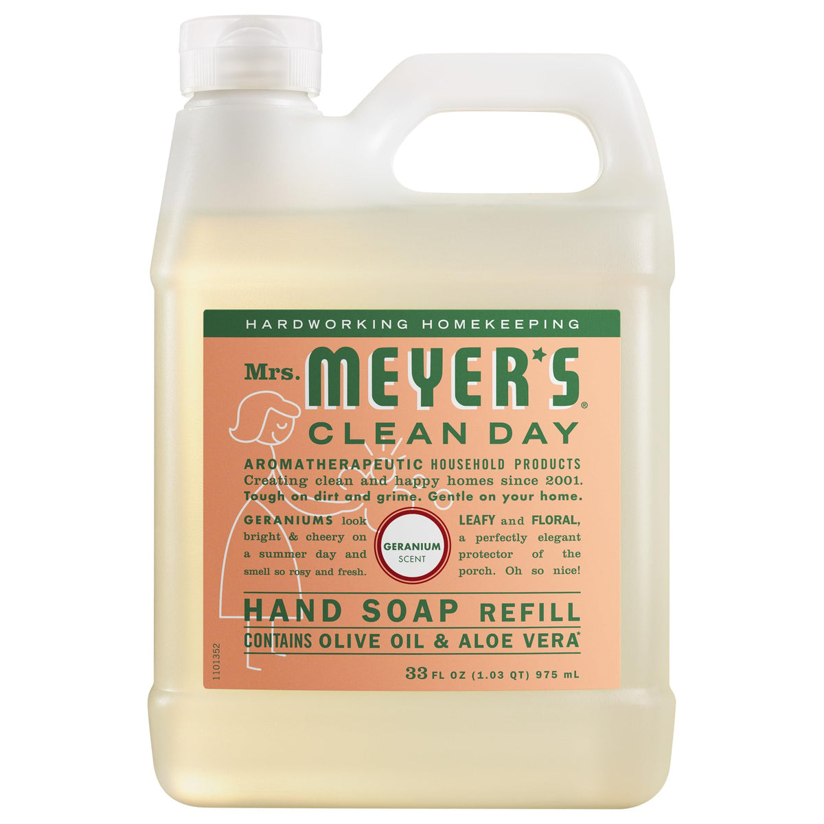 MRS. MEYER'S CLEAN DAY Hand Soap Refill, Lemon Verbena Scent, 33 Fl Oz Bottle