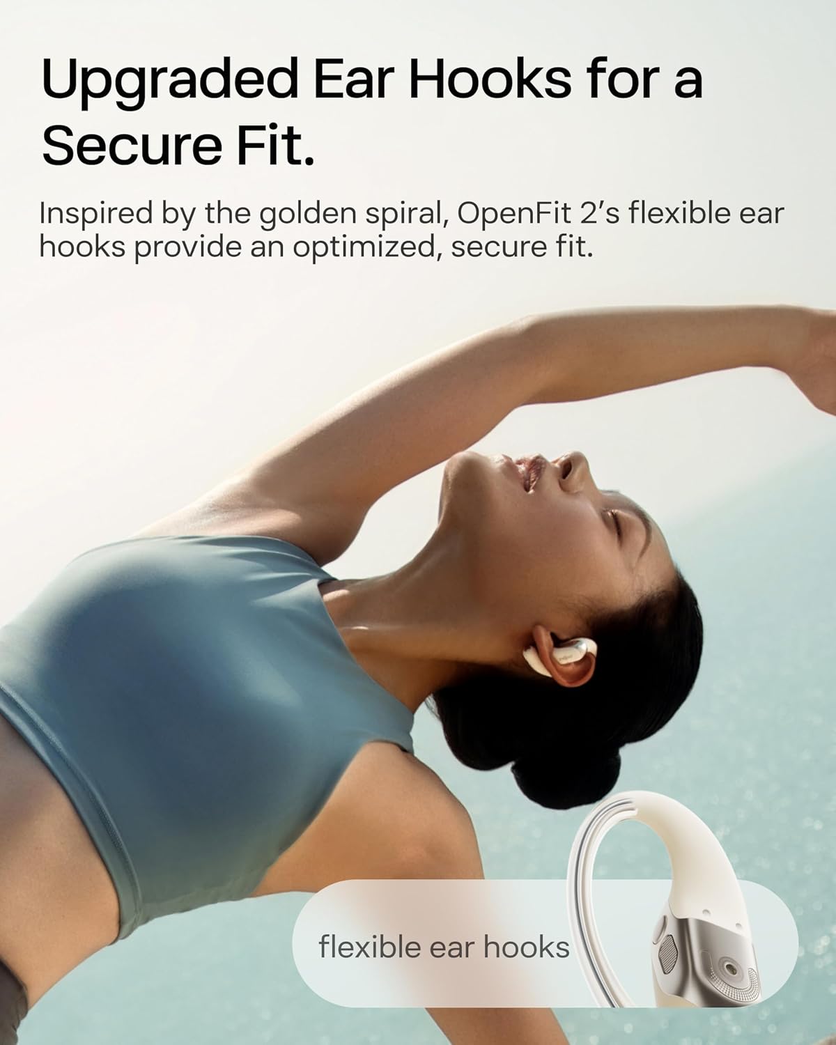 SHOKZ OpenFit 2 (Beige) Open Ear Headphones Gym Bag for Sports, Workout & Travel, Black