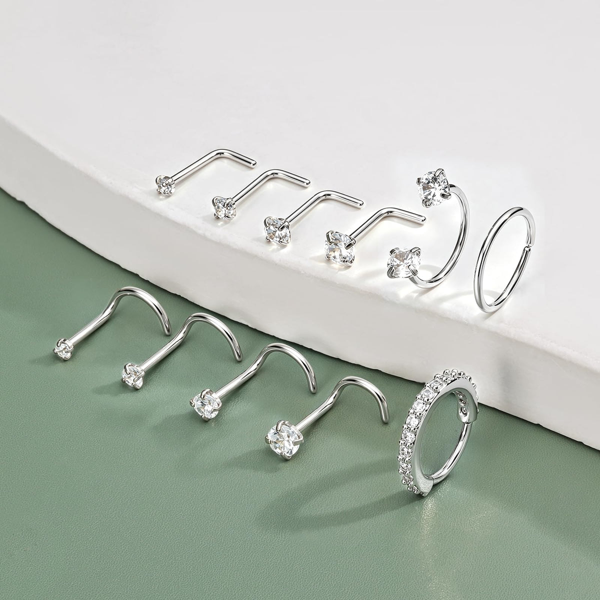 Horseshoe Nose Ring Studs Gold Silver Nose Piercing Jewelry for Women Men