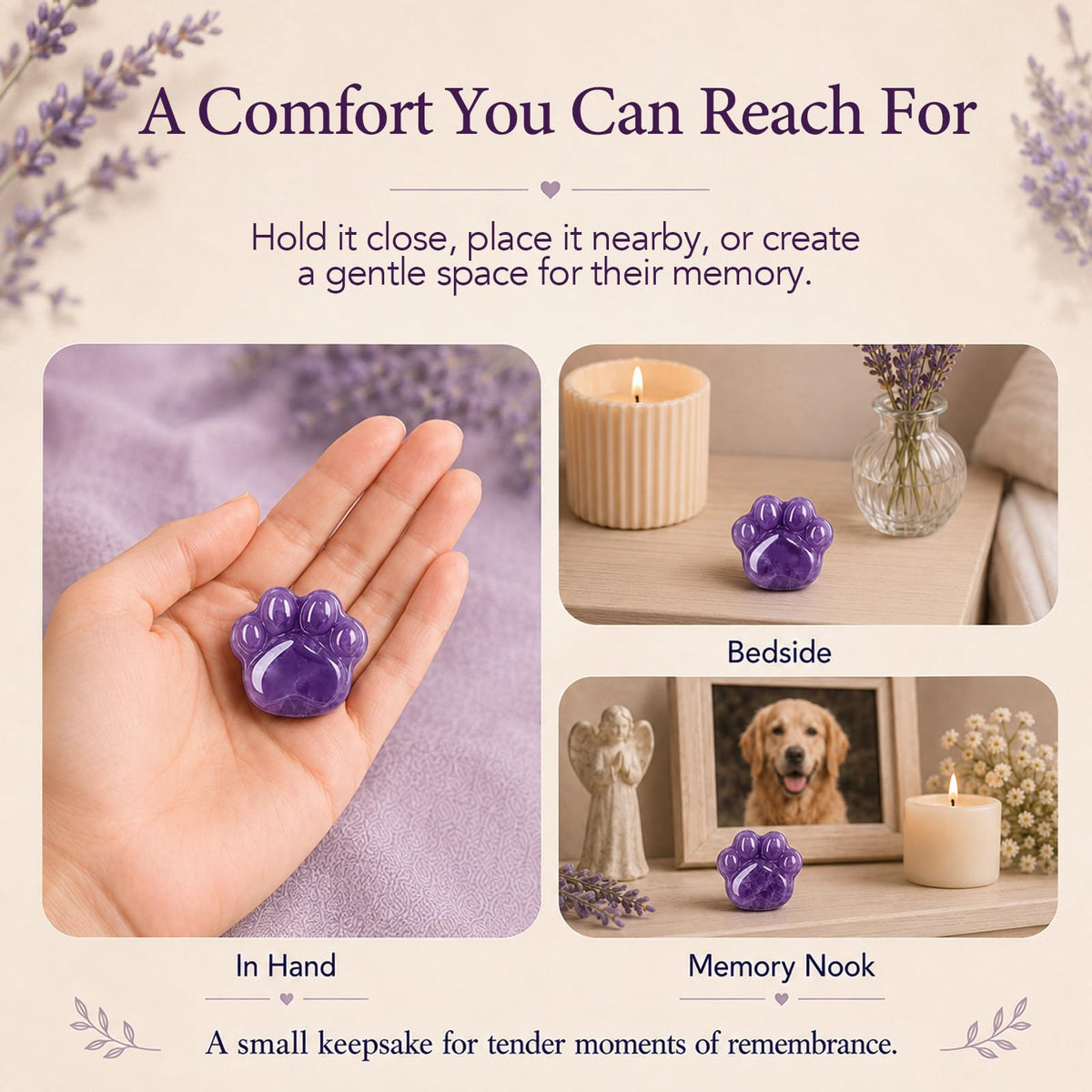 Dog Memorial Gifts for Loss of Dog, Rose Quartz Paw & Memorial Bracelet