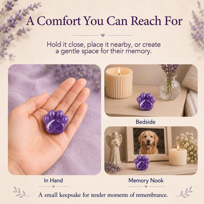 Dog Memorial Gifts for Loss of Dog, Rose Quartz Paw & Memorial Bracelet