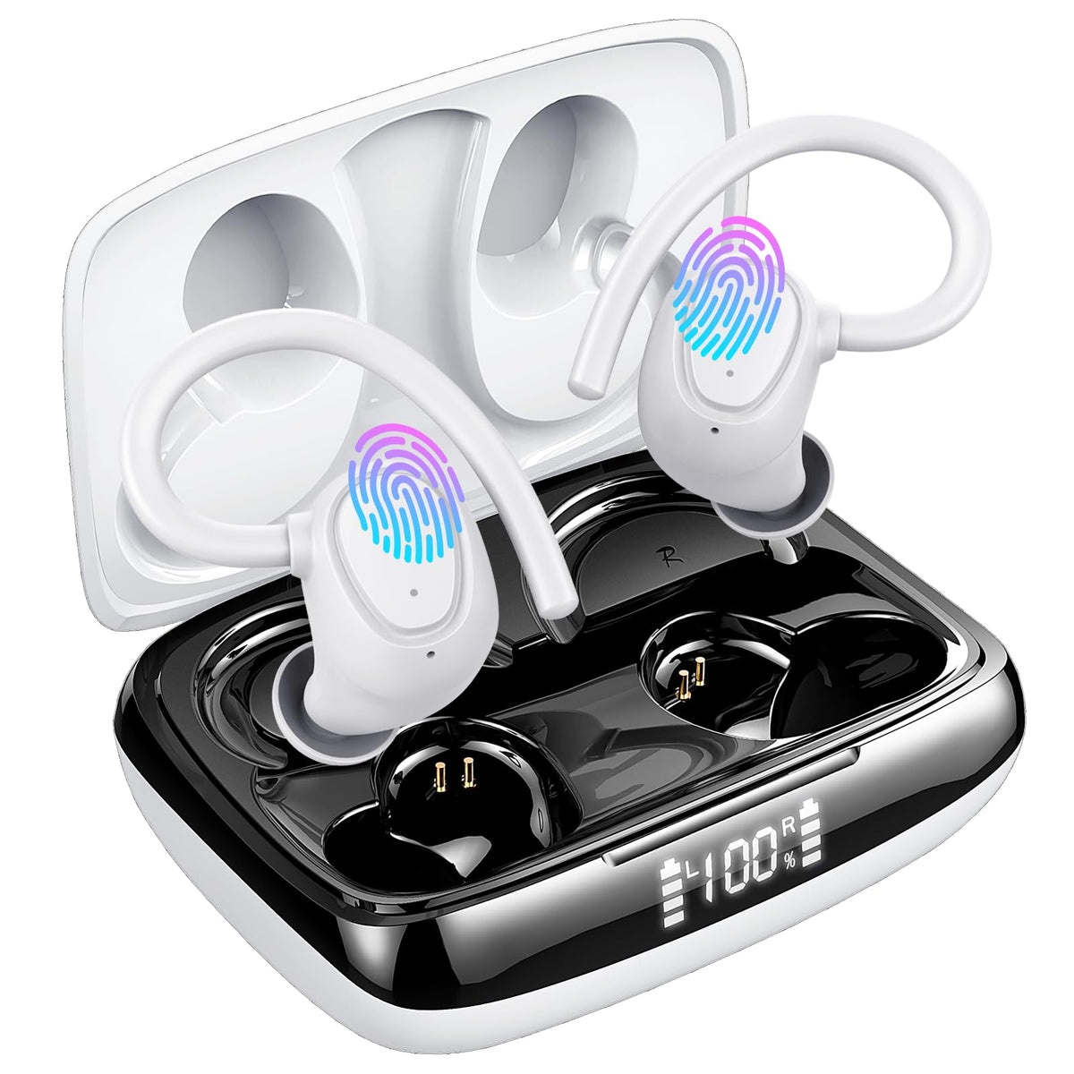 Wireless Earbuds Sports, 75Hrs Bluetooth 5.4 Headphones, Bass Hi-Fi Stereo