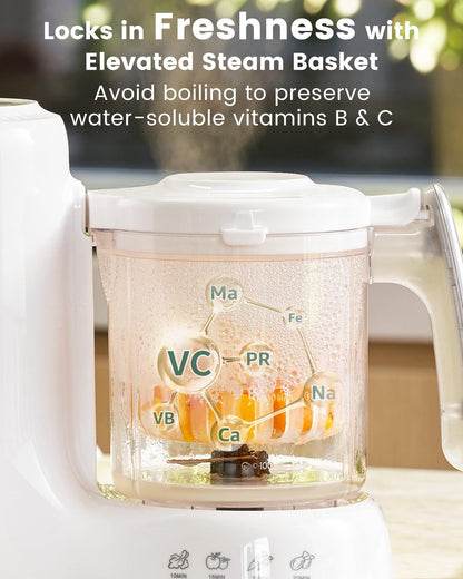 Grownsy Baby Food Maker, Steamer & Blender Baby Food Processor, Dark Grey