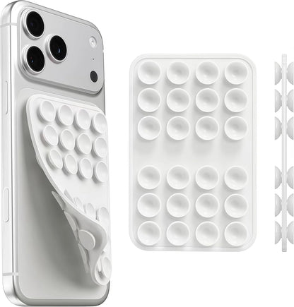 Upgraded Double Sided Silicone Suction Phone Case Detachable Mount, White