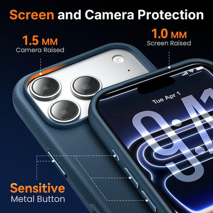 Mkeke for iPhone 17 Pro Max Case Techwoven Green, [Compatible with MagSafe] [Camera Control Cover] [Premium Tech Woven Fabric] [Drop Protection] Shockproof Skin-Friendly