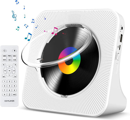 Gueray CD Player Portable Bluetooth Desktop CD Player for Home (Black)