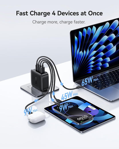 Baseus PD3.1 140W USB C Charger, PPS Fast Charger Type C, Fast Charging Block and Baseus Retractable USB C Cable for Apple Watch, 100W 5A Fast Charging Cable