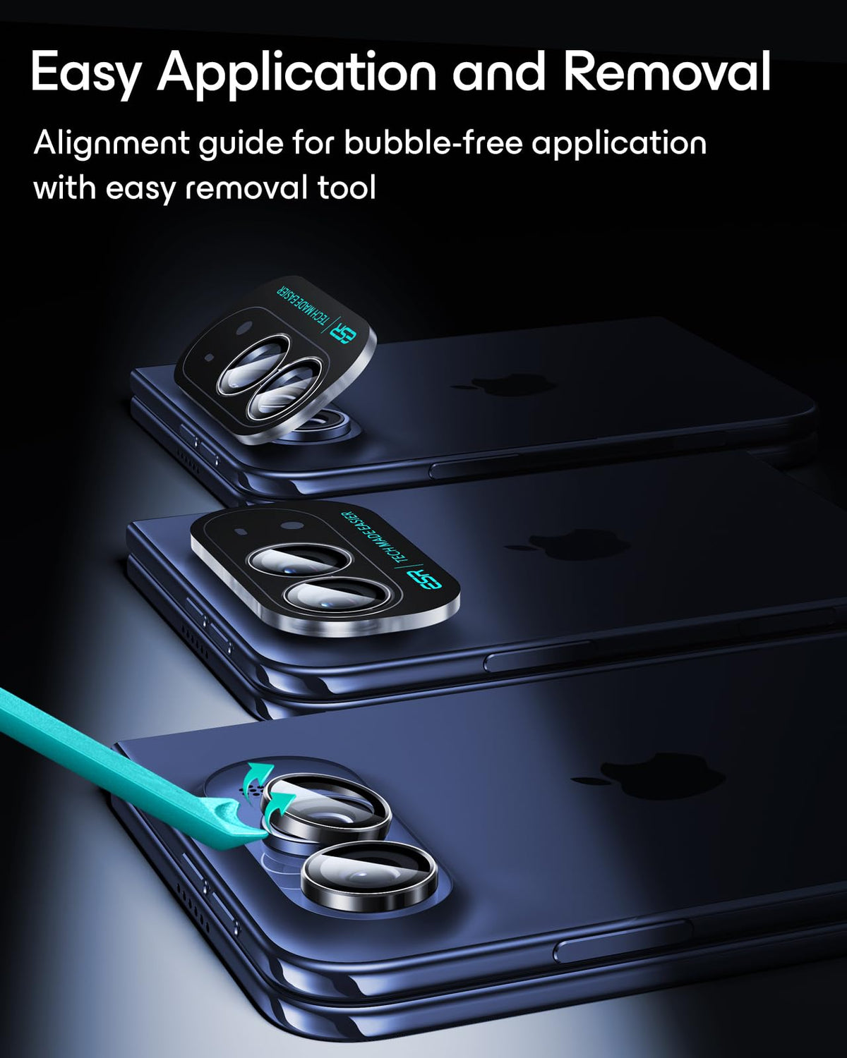 ESR for iPhone 17 Pro Max/17 Pro Camera Lens Protector, 1 Pack, Black