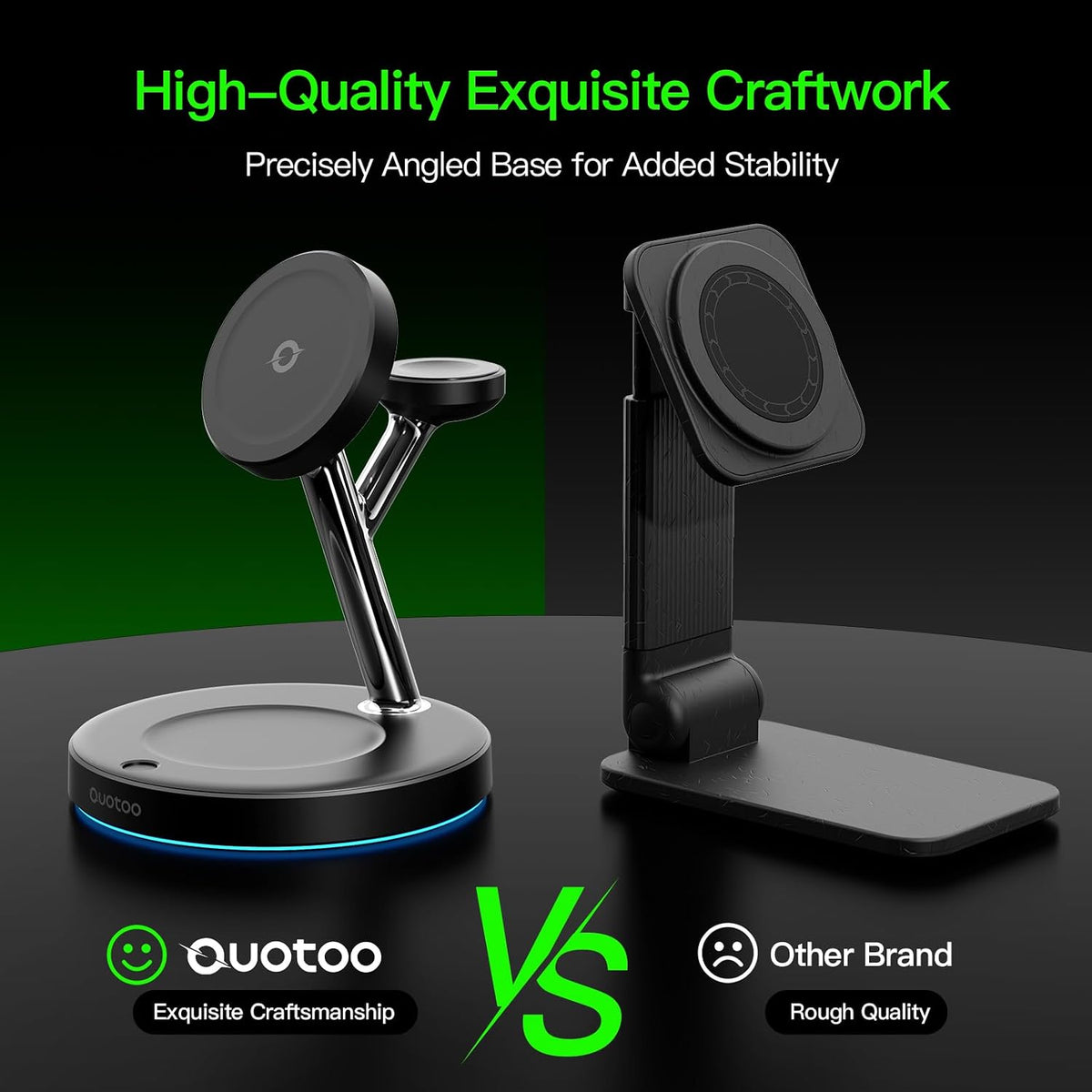【Adjustable Blue Ambient Light】 Wireless Charger 3 in 1 for iPhone, Magnetic Charging Station for Apple Family,15W Fast MagSafe Charger Stand,for iPhone17-12-iWatch AirPods Series