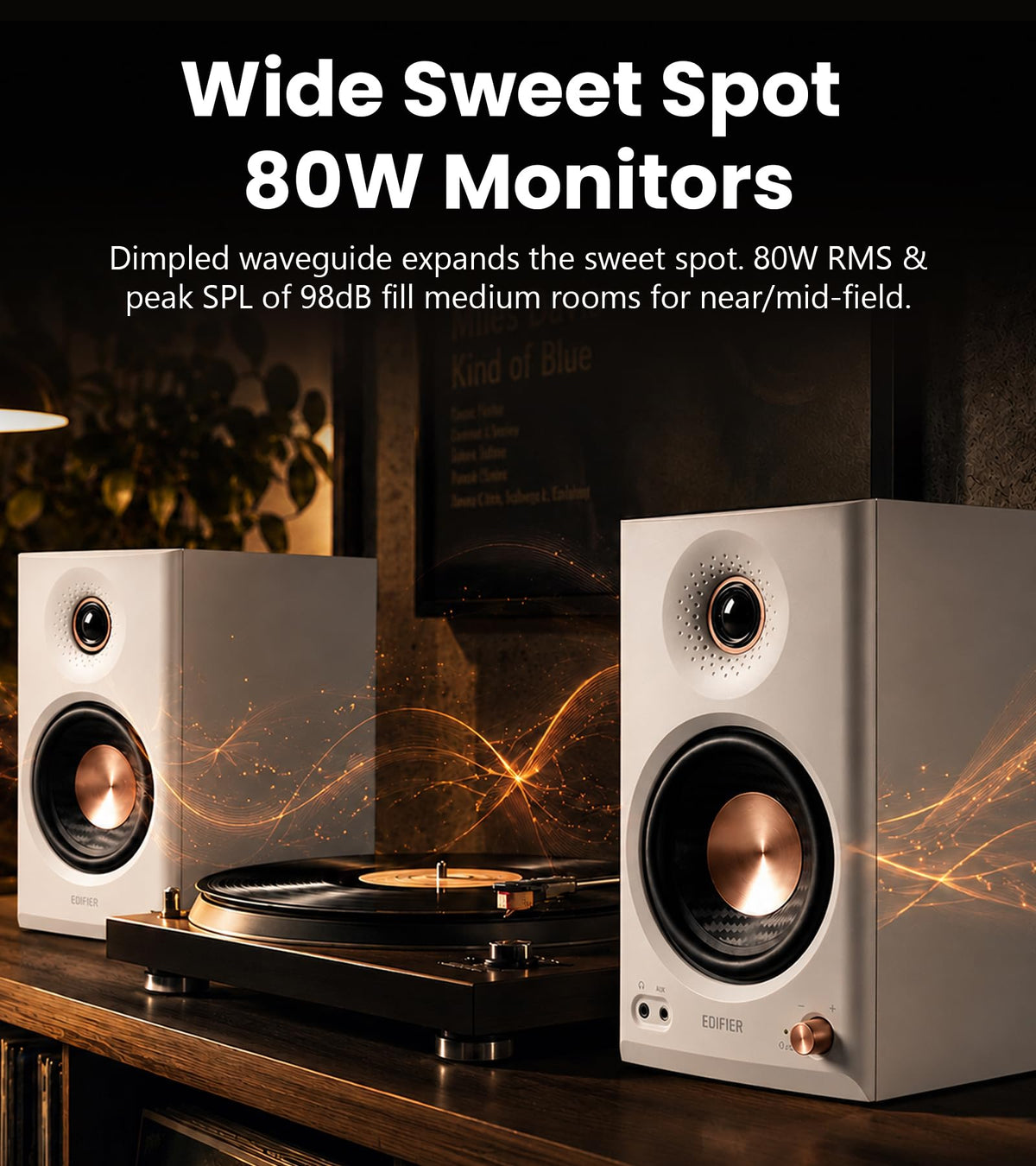 Edifier MR4.5 Bi-Amped Studio Monitor, 80W RMS Bookshelf Speakers - Black