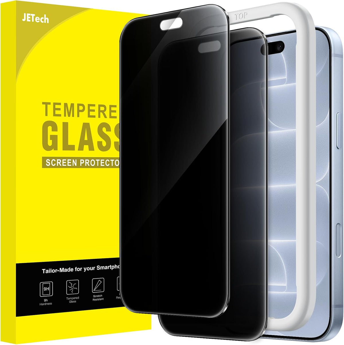 JETech Privacy Screen Protector for iPhone 16 Pro Max, 2-Pack