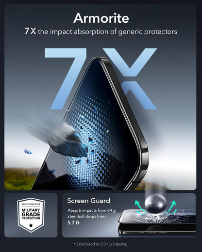 ESR 3 Pack for iPhone 17 Pro Max Screen Protector, Armorite