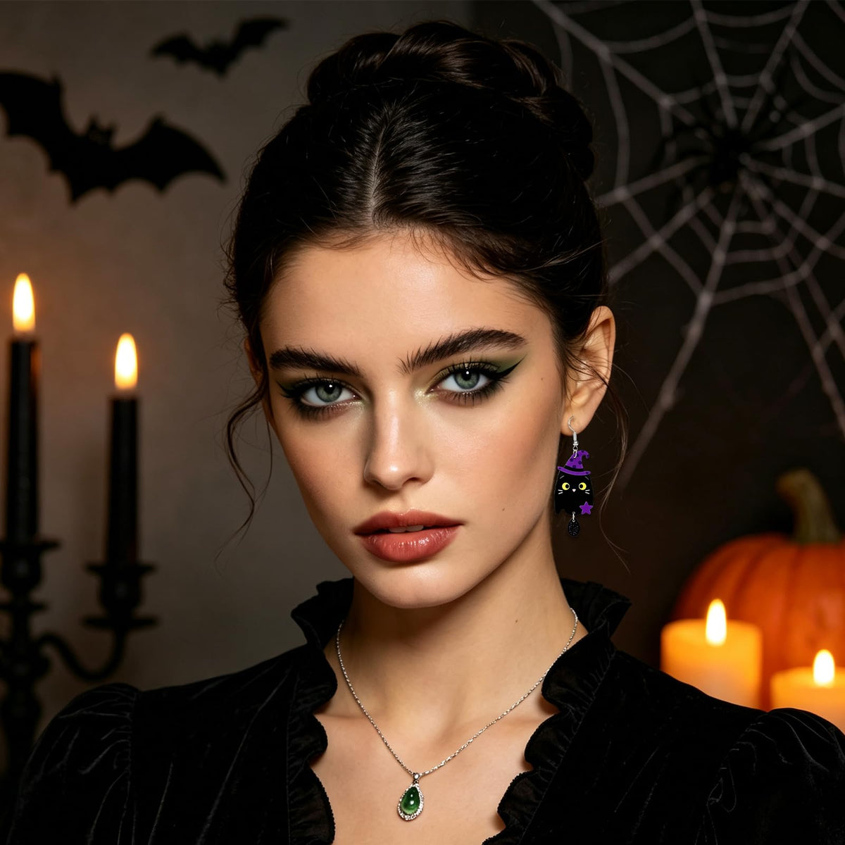 Hocus Pocus Earrings for Women Spooky Witch Halloween Pumpkin Earrings Halloween Accessories Witch Jewelry