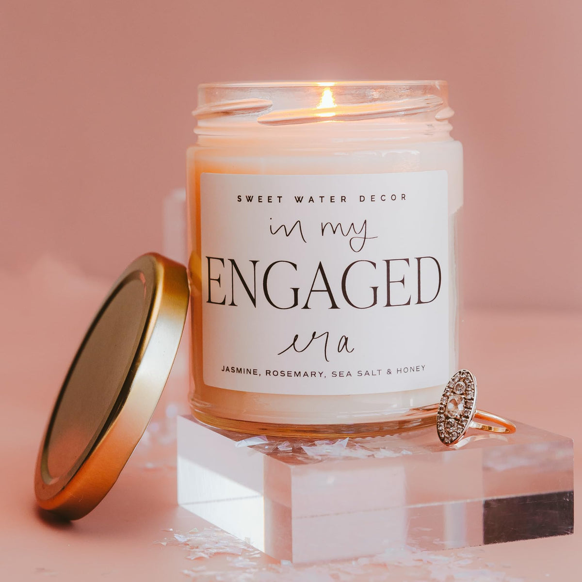 Sweet Water Decor Forever and Always Wedding Soy Wax Candle, 9oz Clear Jar