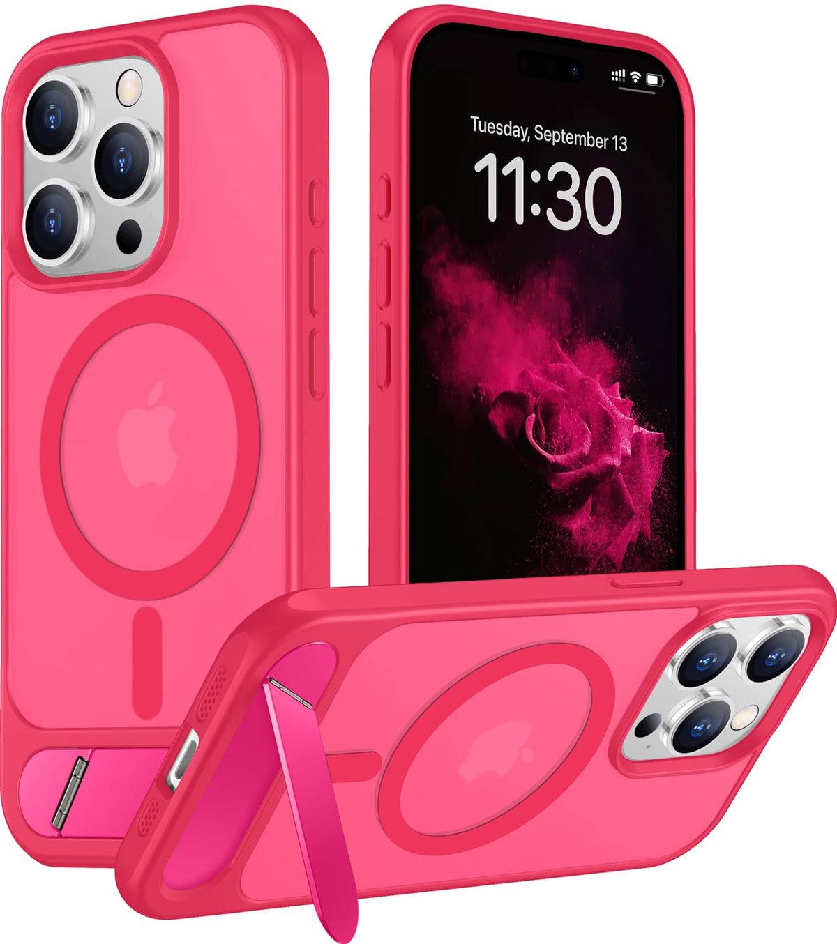 Temdan Magnetic Compatible with iPhone 16 Pro Max Case, [Built-in Invisible Kickstand][Compatible with MagSafe] [Military Grade Shockproof] Slim Translucent Matte Phone Case for iPhone 16 Pro Max 6.9"