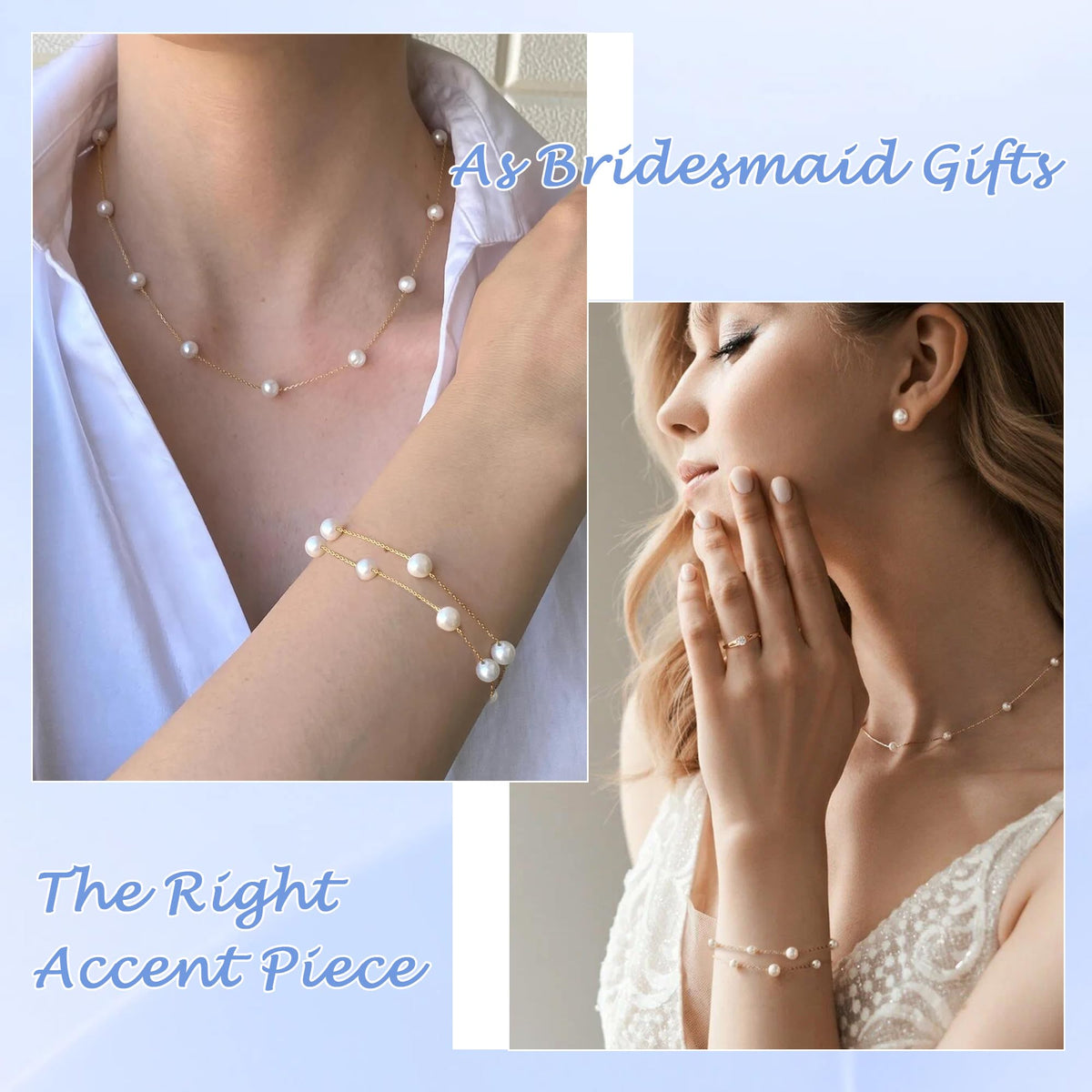 Pearl Bracelets for Women and Girls, Dainty Bracelet Wedding Pearl Jewelry