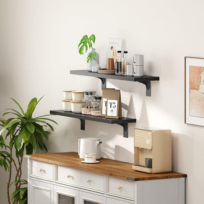 HOOBRO Floating Shelves for Wall, 15.7" Wall Mounted Shelves Set of 2