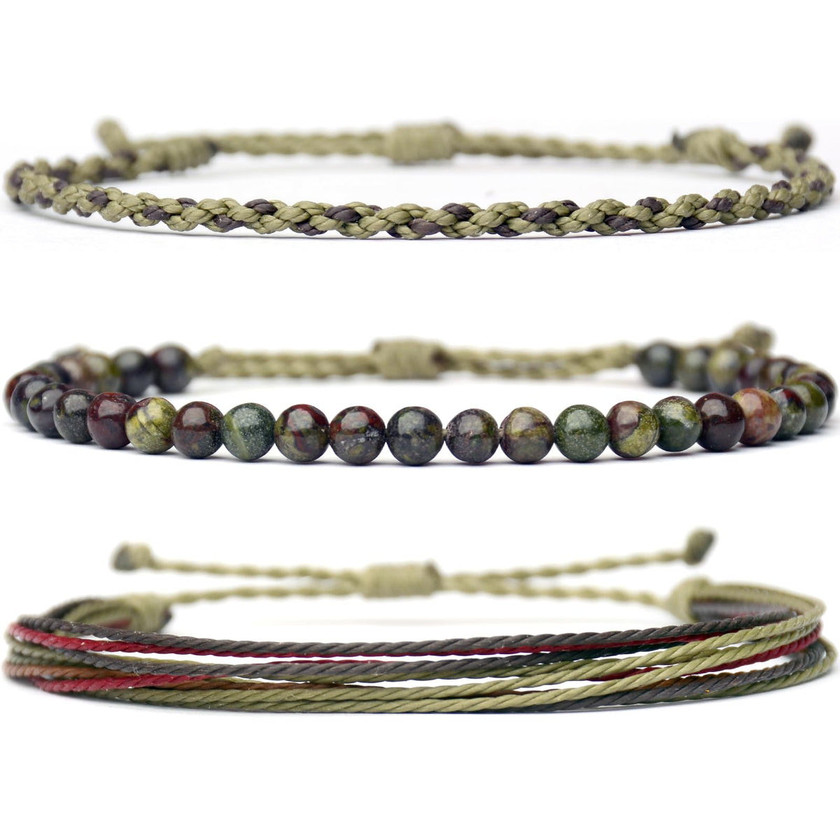 Mezcla Vida Handmade Natural Stone Beaded Healing Bracelet Gift for Men Adjustable Rope String Bracelet