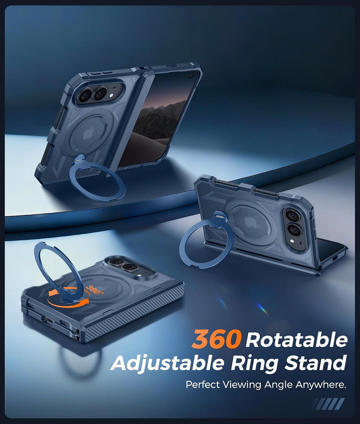 FNTCASE for iPhone 17 Case with 360 Spin Magnetic Stand