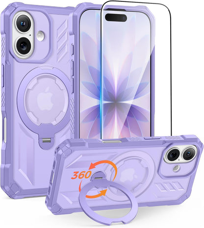 FNTCASE for iPhone 17 Case with 360 Spin Magnetic Stand