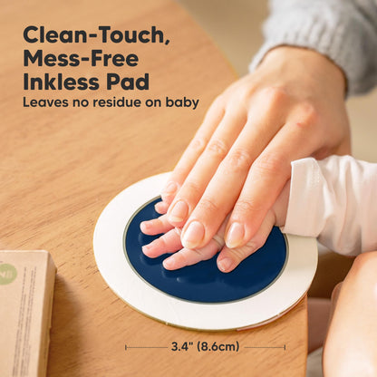 4pk Inkless Baby Hand and Footprint Kit, Mess Free Ink Pads (Jet Black, R)