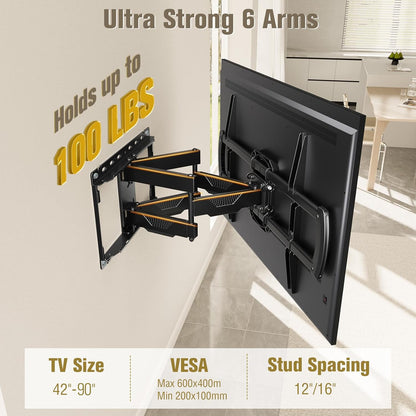 Mounting Dream Full Motion TV Wall Mount for Most 42-90 Inch TV Heavy Duty