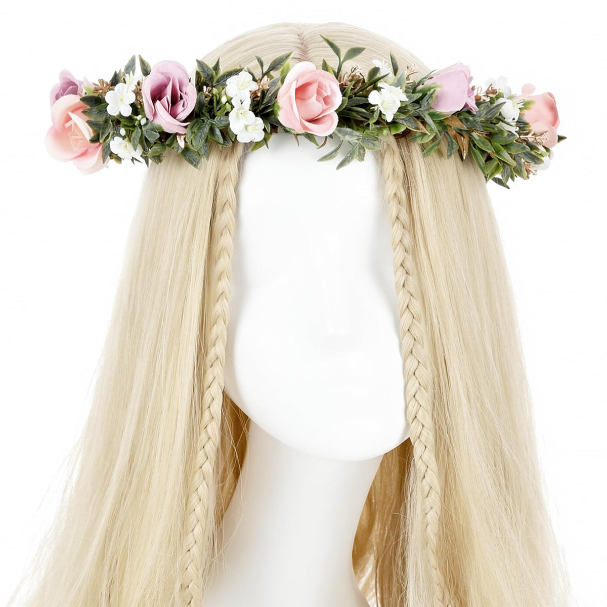 Pink Bohemian Flower Crown, Fairy Babys Breath Flower Headband