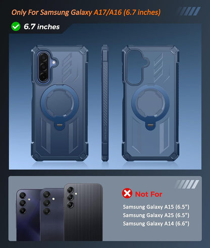 FNTCASE for iPhone 17 Case with 360 Spin Magnetic Stand