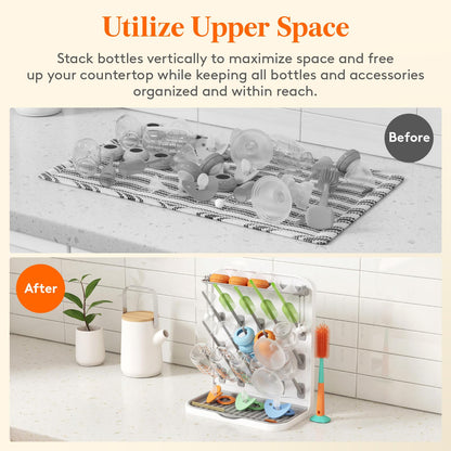 Lifewit 10-Hooks Baby Bottle Drying Rack for Countertop, BPA Free