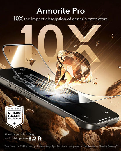 ESR 3 Pack for iPhone 17 Pro Max Screen Protector, Armorite Pro