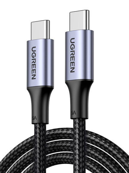 UGREEN 100W USB C to USB C Cable, Fast Charging, 2-Pack, 3.3ft, Black