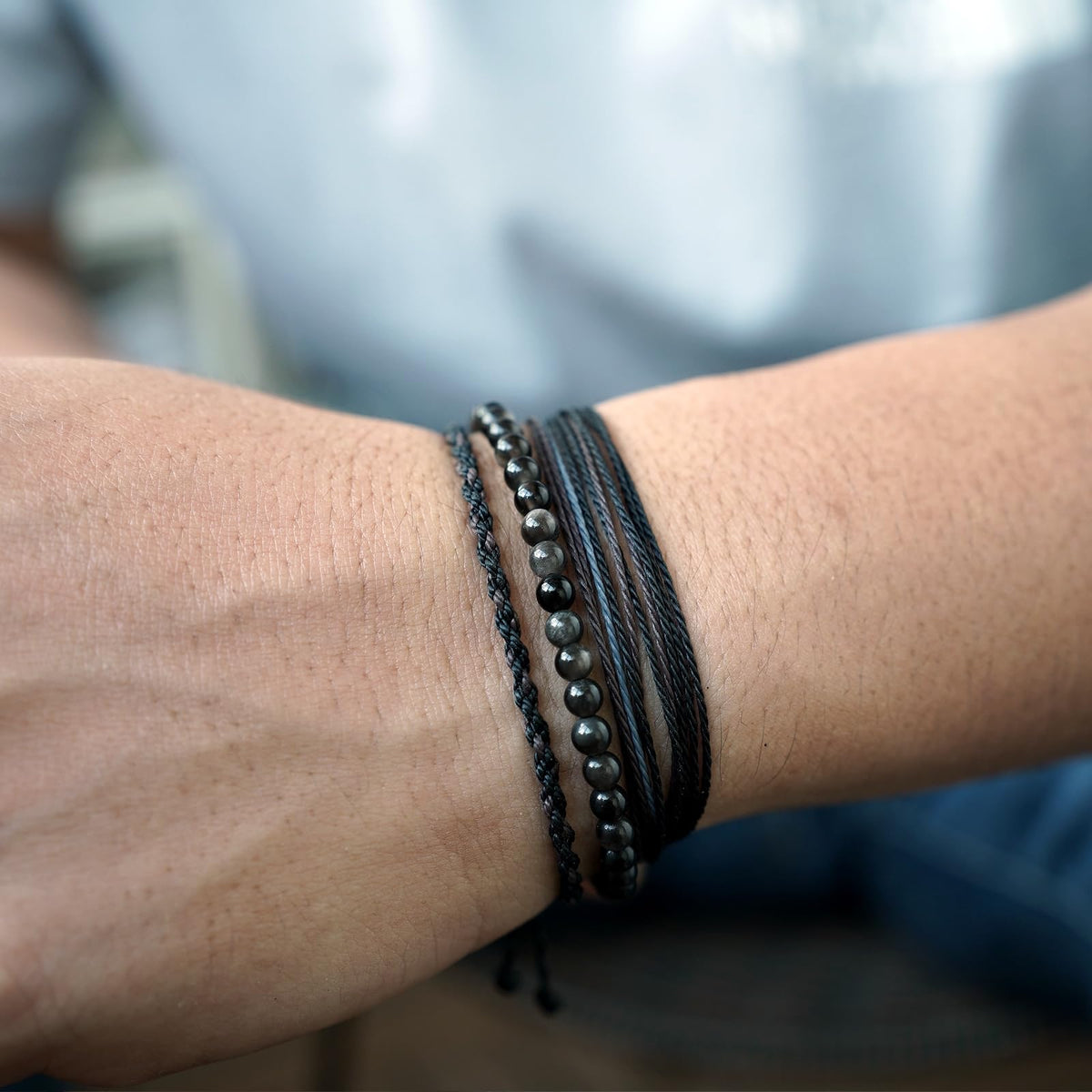 Mezcla Vida Handmade Natural Stone Beaded Healing Bracelet Gift for Men Adjustable Rope String Bracelet