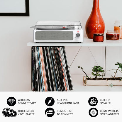 Seasonlife® Record Player for Vinyl Turntable with Speakers,Pale Purple