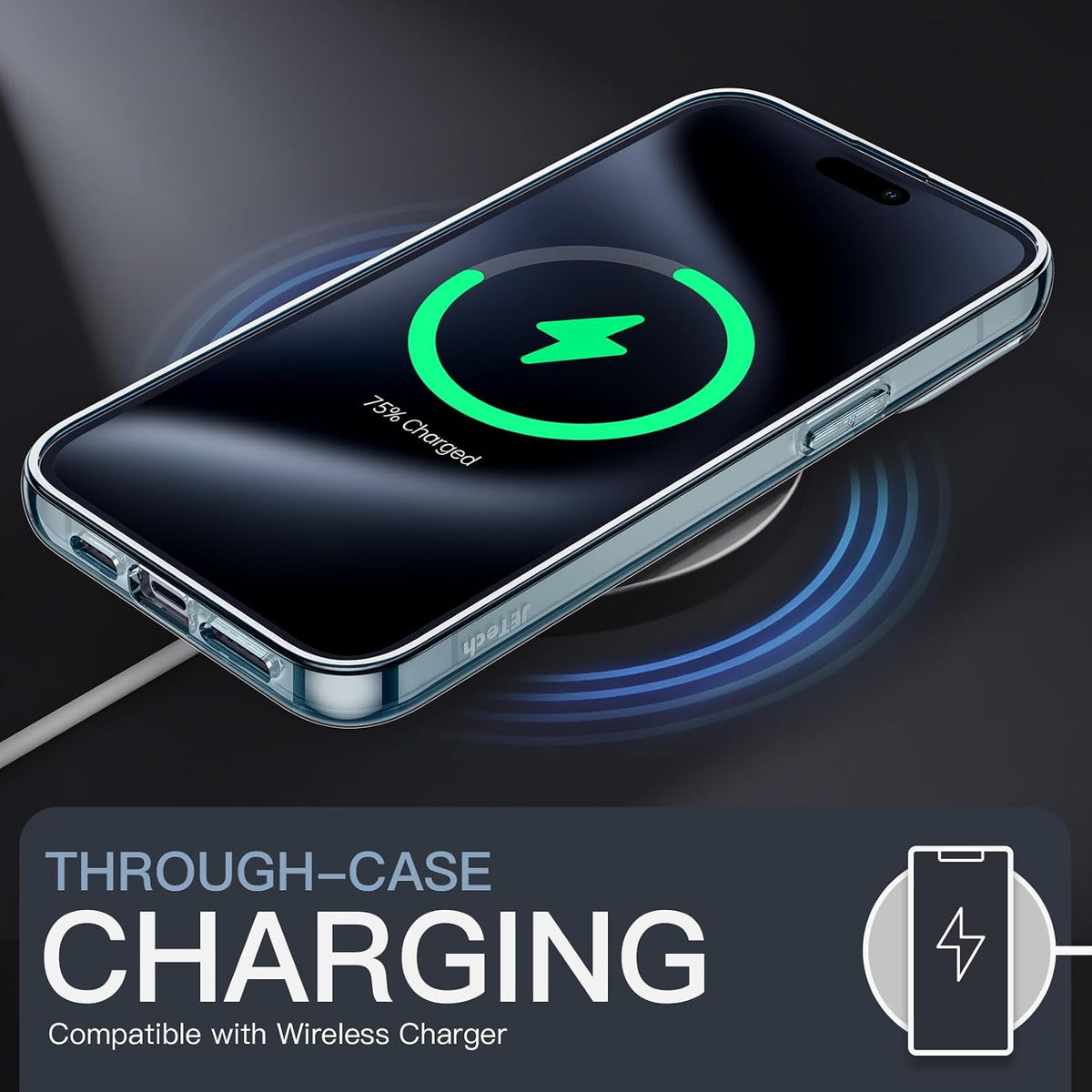 JETech Case for iPhone 15, Anti-Yellowing, Green